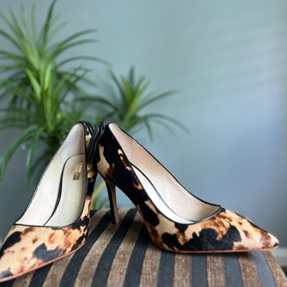 Louise et Cie Cow Hair Leather Heel Bow Size 10 - Picture 5 of 9
